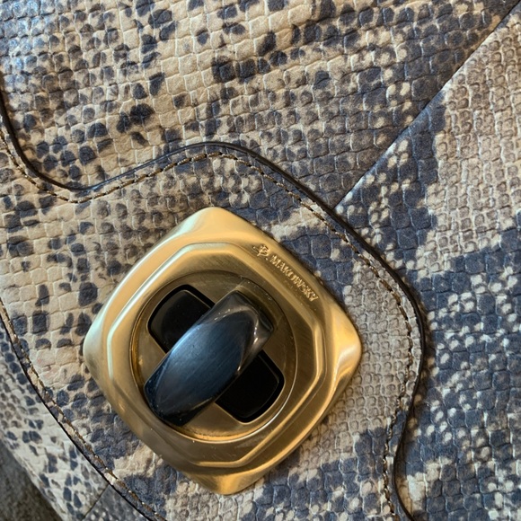 EUC B. Makowsky Snakeskin Leather Satchel Handbag - Picture 7 of 10